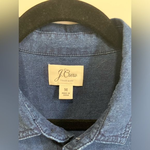 J. Crew Trademark Utility Pocket Denim Chambray Shirt Top Camp Blouse Button Up - Picture 5 of 5